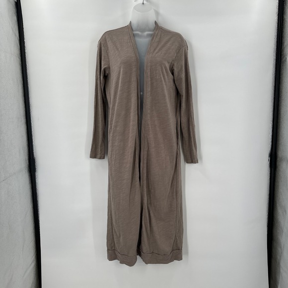 Three Bird Nest Womens Small Duster Cardigan Taupe Longline Boho Cottagecore - Picture 1 of 9